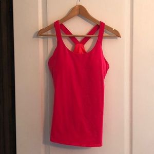 Athleta Neon Racerback Shelf Bra Tank Top